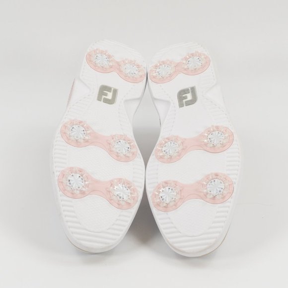 FootJoy Women's Traditions 'Grey / Pink' 97920 Leather Golf Shoes size 8.5 - Picture 8 of 9